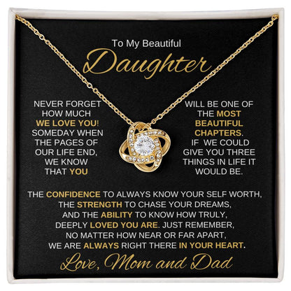 Beautiful Daughter Gift From Mom and Dad "Most Beautiful Chapter" Necklace