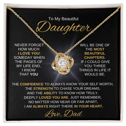 Beautiful Daughter Gift "Most Beautiful Chapters" Necklace