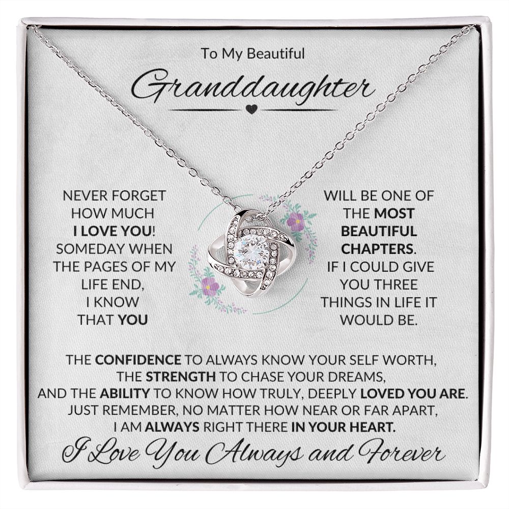 Granddaughter Most Beautiful Chapter Knot Necklace