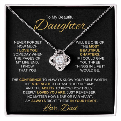 Beautiful Daughter Gift From Dad "Most Beautiful Chapter" Necklace