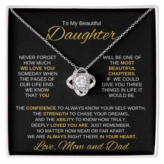 Beautiful Daughter Gift From Mom and Dad "Most Beautiful Chapter" Necklace