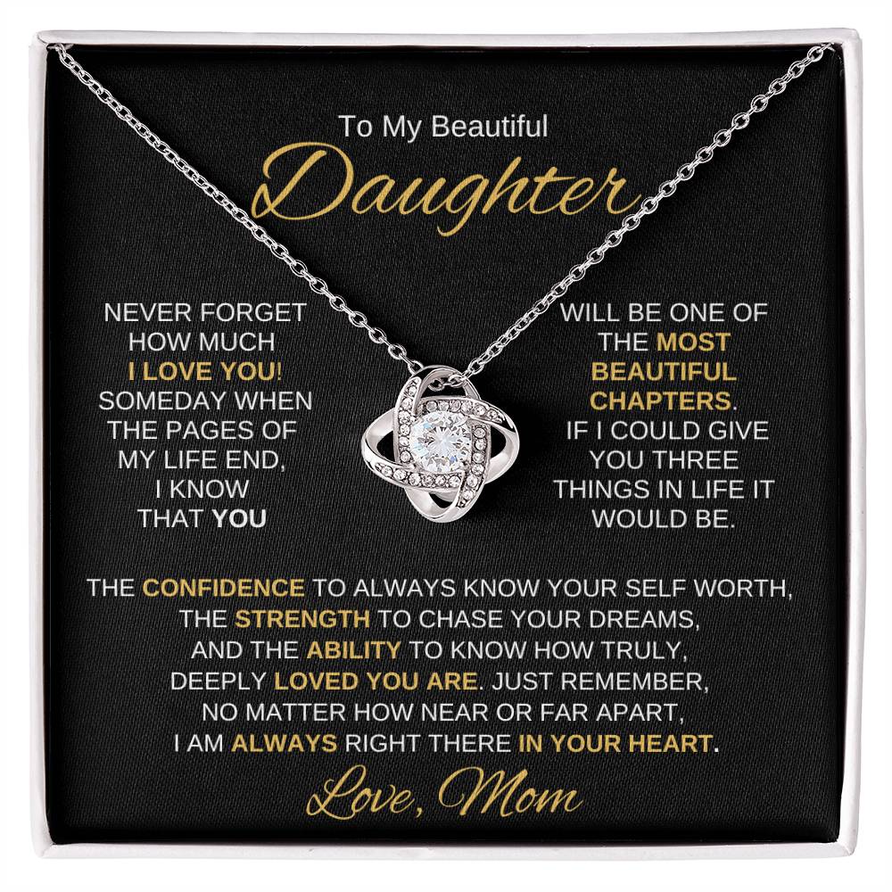 Beautiful Daughter Gift From Mom "Most Beautiful Chapter"  Necklace