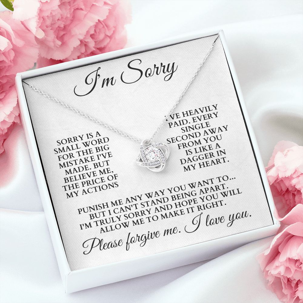 I'm Sorry "Please Forgive Me" Love Knot Necklace