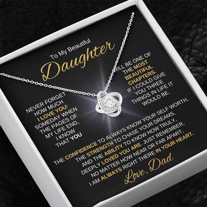 Beautiful Daughter Gift "Most Beautiful Chapters" Necklace