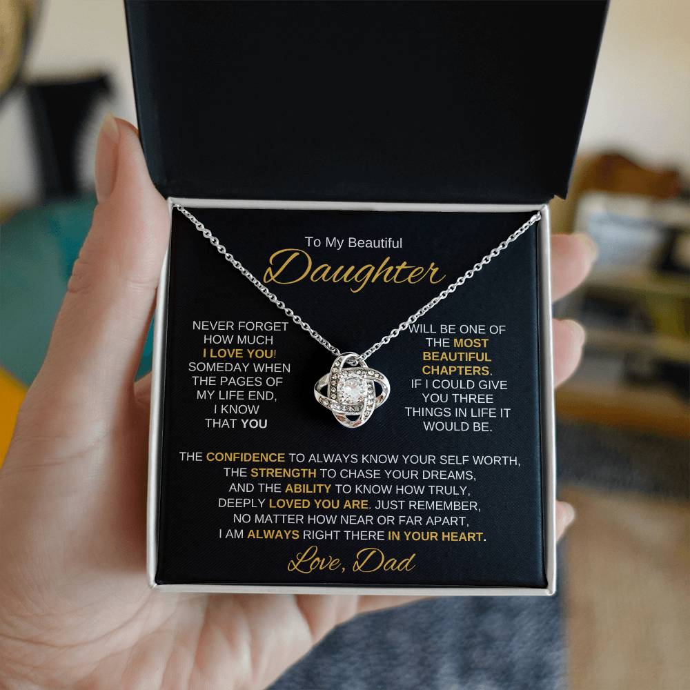 Beautiful Daughter Gift From Dad "Most Beautiful Chapter" Necklace