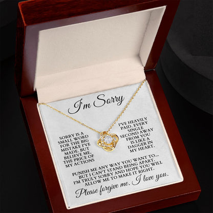 I'm Sorry "Please Forgive Me" Love Knot Necklace