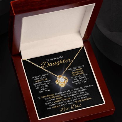 Beautiful Daughter Gift "Most Beautiful Chapters" Necklace