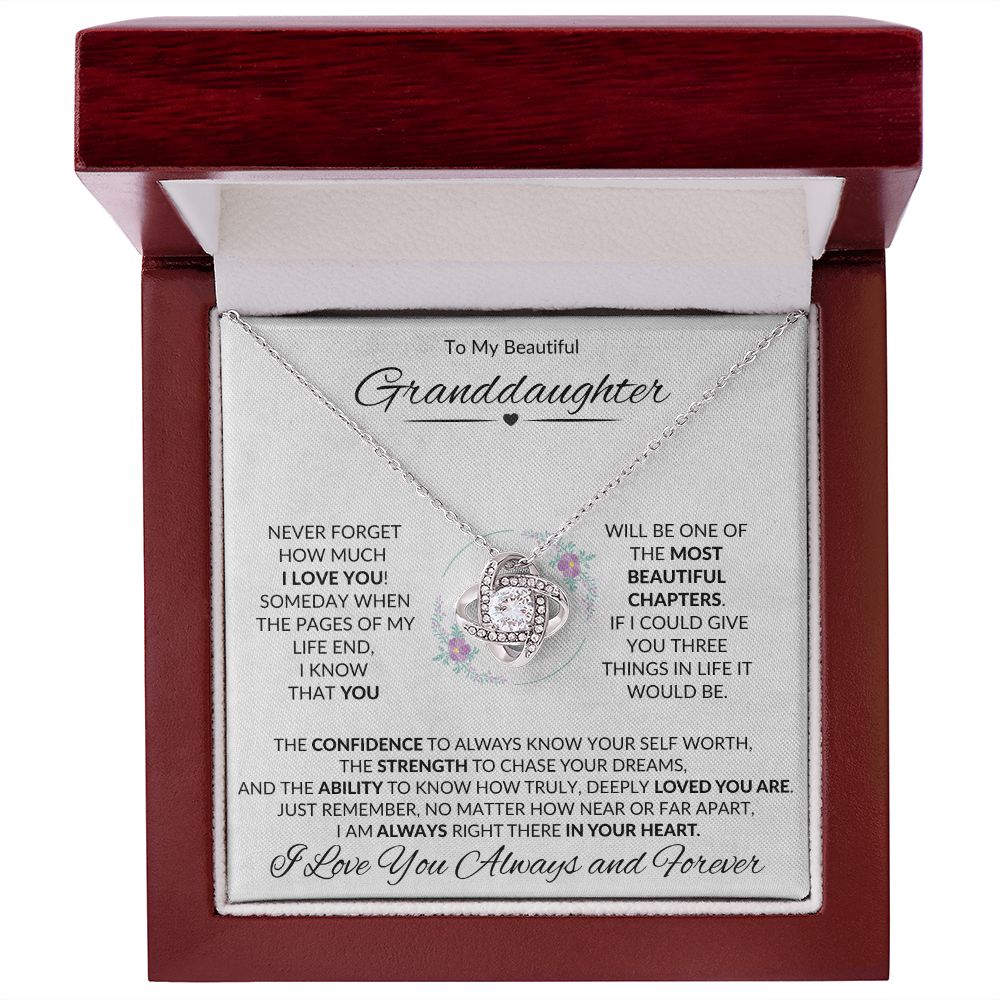 Granddaughter Most Beautiful Chapter Knot Necklace