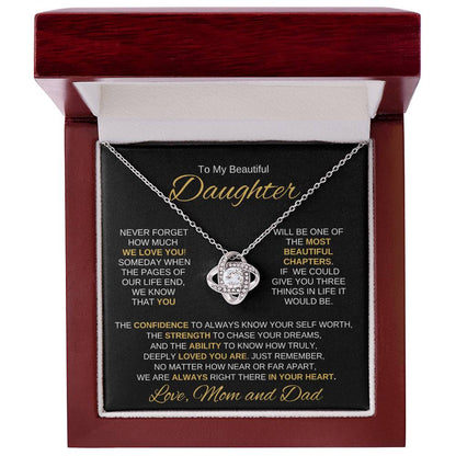 Beautiful Daughter Gift From Mom and Dad "Most Beautiful Chapter" Necklace