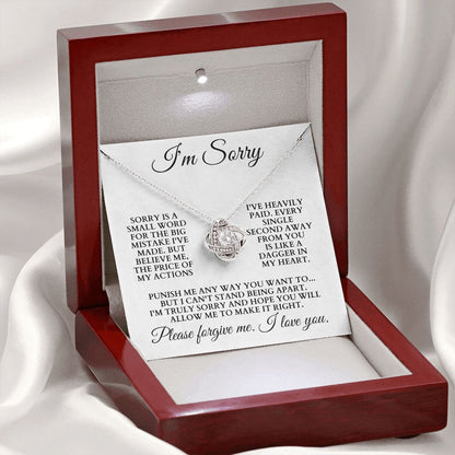 I'm Sorry "Please Forgive Me" Love Knot Necklace