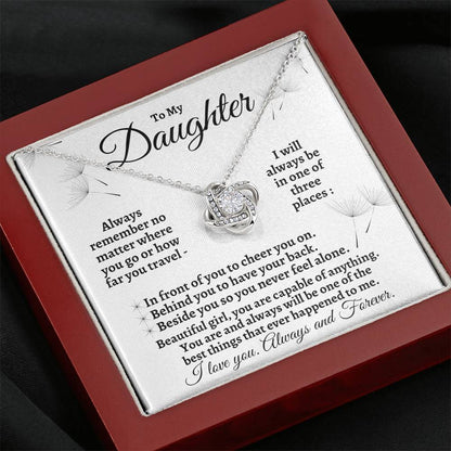 My Daughter - No Matter Where You Go Love Knot Necklace