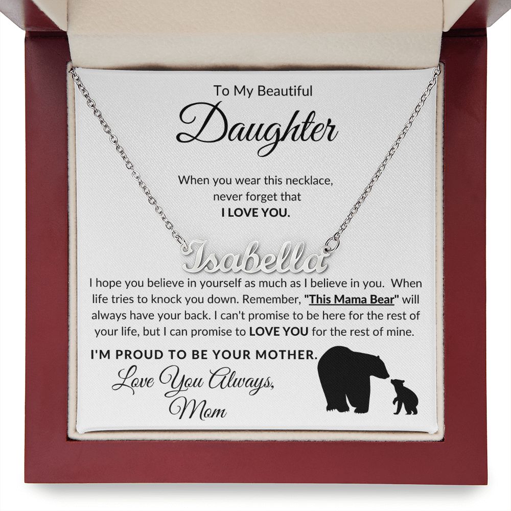 Custom Name Necklace | Daughter Love, Mama Bear