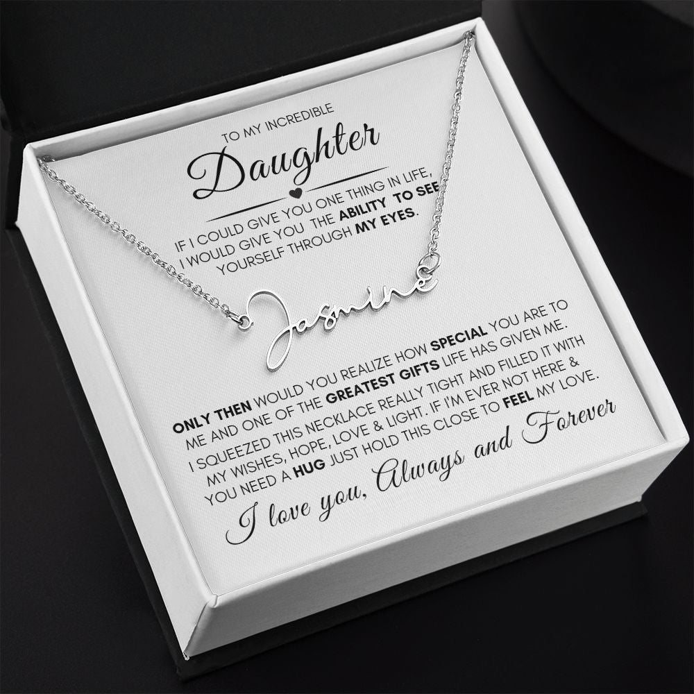 Daughter My Greatest Gift Custom Name Necklace