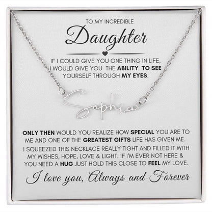 Daughter My Greatest Gift Custom Name Necklace