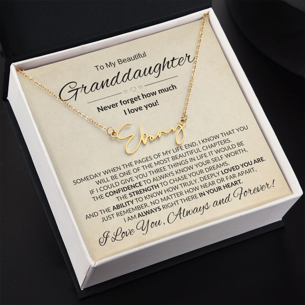 Granddaughter In Your Heart Custom Name Necklace