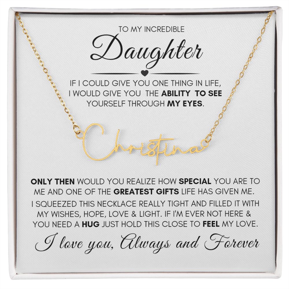 Daughter My Greatest Gift Custom Name Necklace