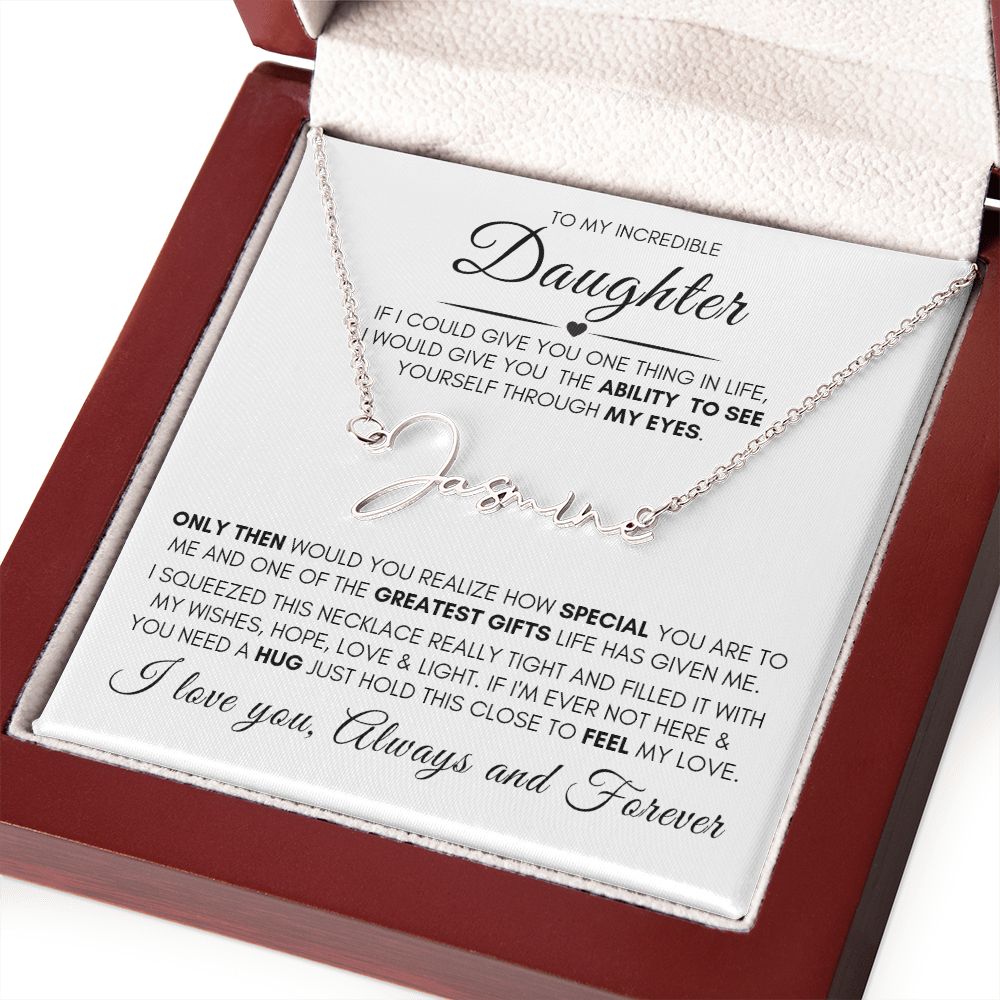 Daughter My Greatest Gift Custom Name Necklace