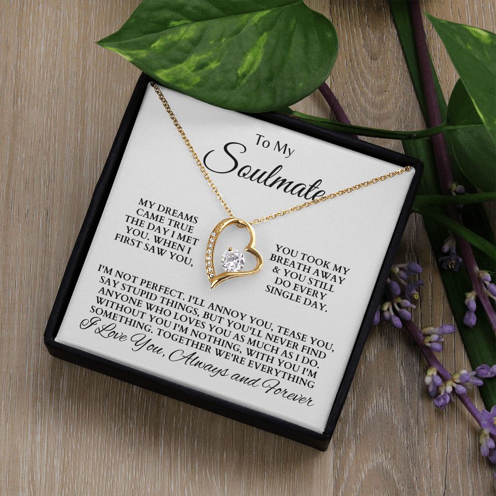 To My Soulmate "My Dreams Came True" Forever Love Necklace